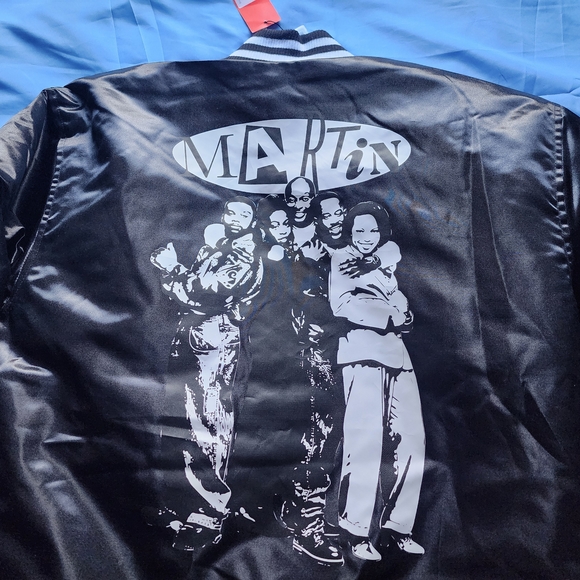 HEADWEAR CLASSICS MEN'S MARTIN LAWRENCE SATIN JACKET BLACK SIZE XLARGE NEW!!!! - Picture 8 of 14